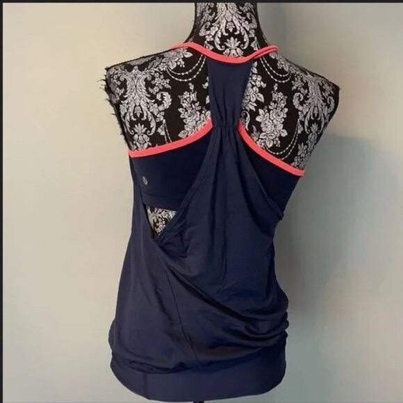 NEW Lululemon Yoga Running Exercise Tank Top 2 colors Navy Blue+ Neon Pink - Picture 9 of 16